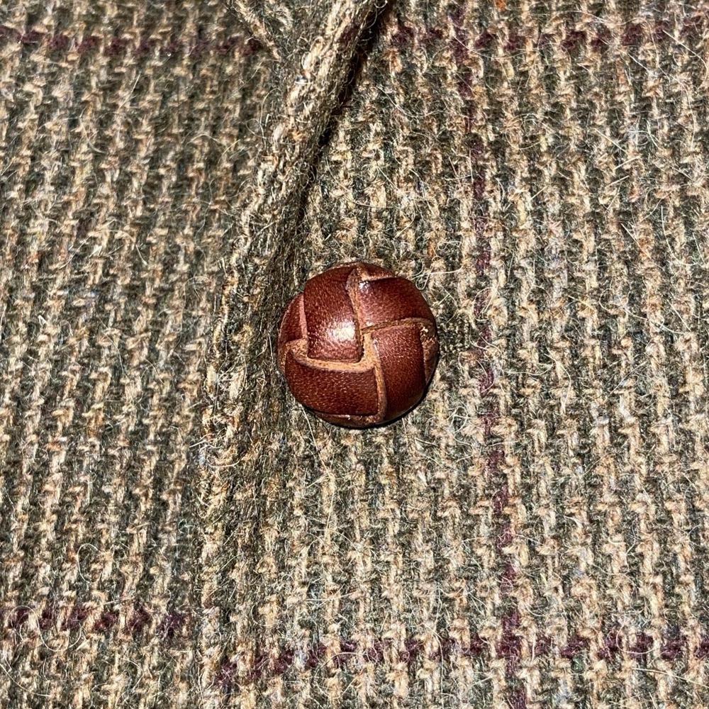 Polo Ralph Lauren Blazer Men 44R Brown Alpaca Wool Leather Knot Buttons Jacket - Picture 13 of 13